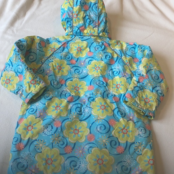 Hanna Andersson Floral Hooded quilted parka 120 - Picture 7 of 11